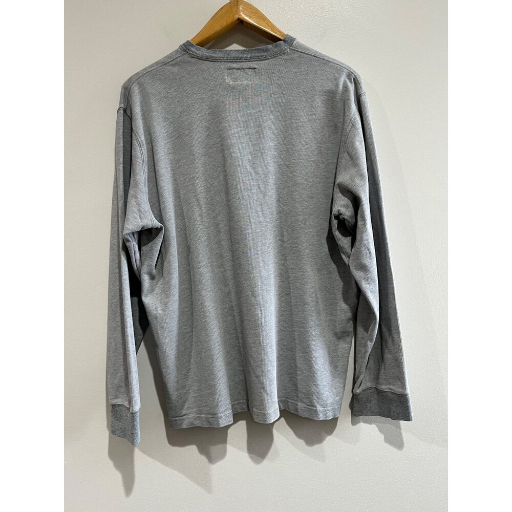 Y2K Abercrombie & Fitch V-Neck T-Shirt Mens XL Gray Spellout Heavyweight - Picture 3 of 6